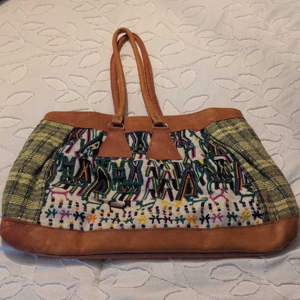 Multicolor Patterned Tote Bag - Picture 3 of 5